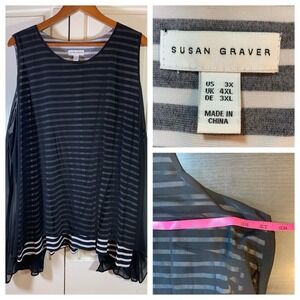 Susan Graver Tank Tunic Women's Plus Size 3X Lagenlook Boho‎ Office Church Work
